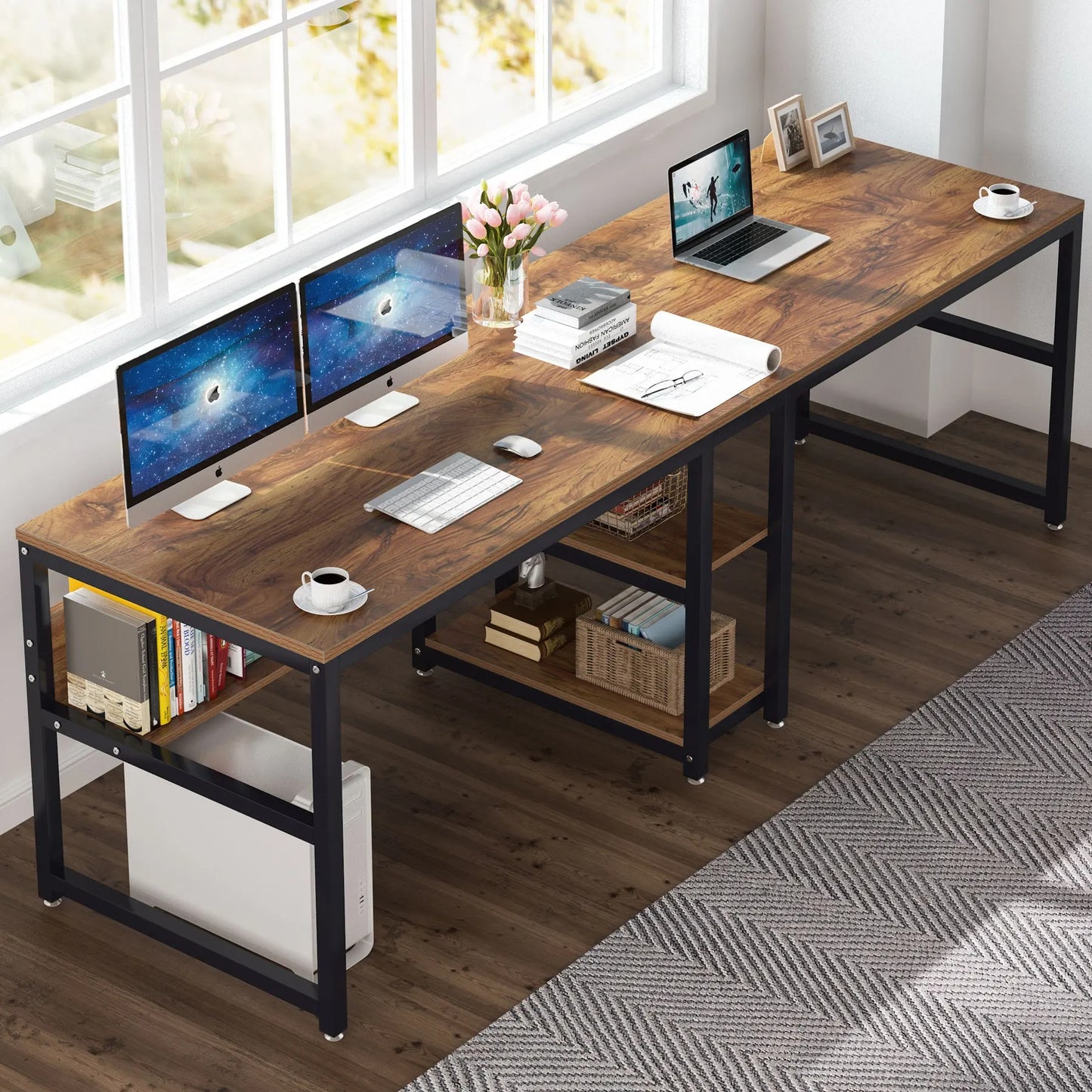 Tribesigns Desk with Bookshelf