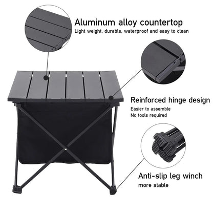 Portable Aluminum Roll-Top Camping Table